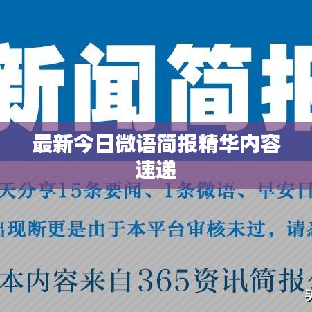 最新今日微语简报精华内容速递