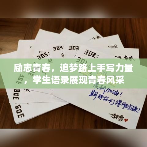 励志青春，追梦路上手写力量，学生语录展现青春风采
