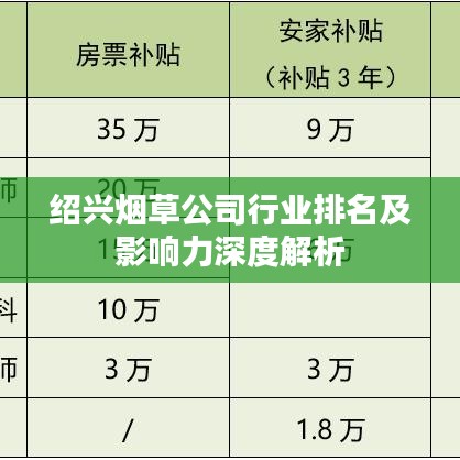 绍兴烟草公司行业排名及影响力深度解析