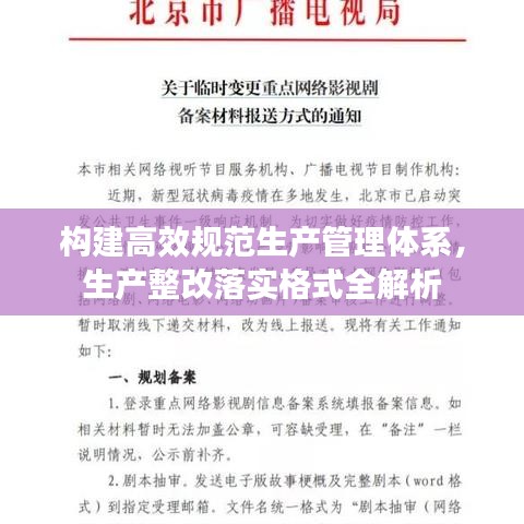 构建高效规范生产管理体系，生产整改落实格式全解析