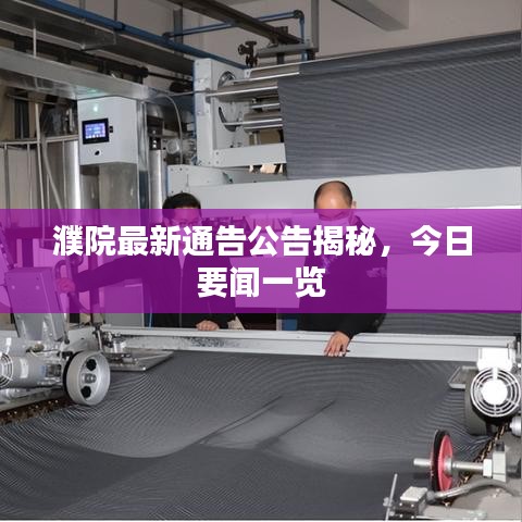 濮院最新通告公告揭秘，今日要闻一览