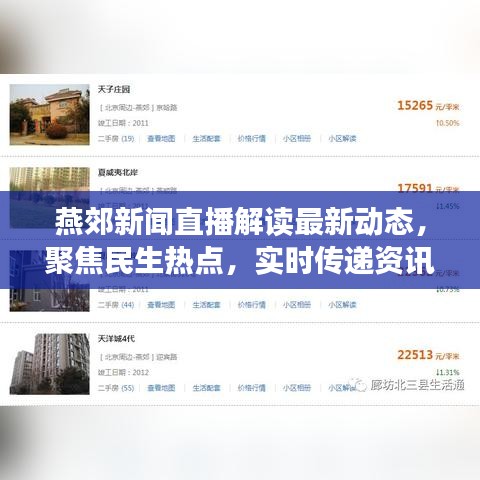 燕郊新闻直播解读最新动态，聚焦民生热点，实时传递资讯情报
